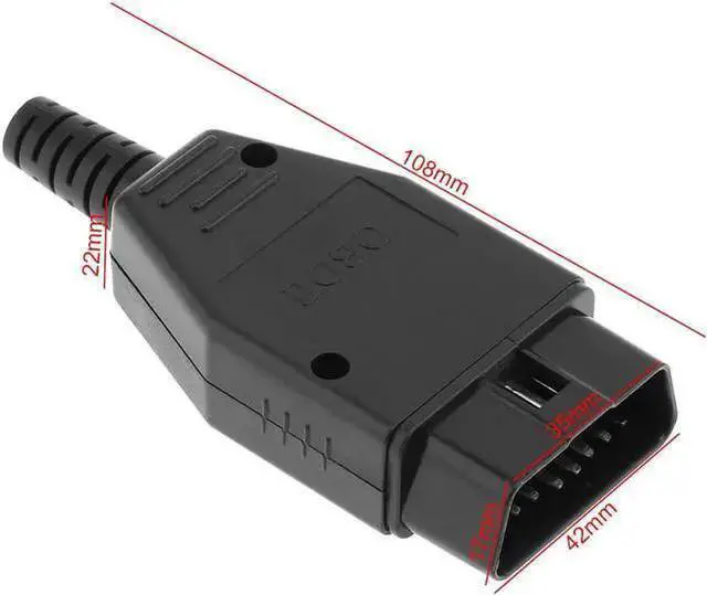 Alt view image 6 of 6 - Gadget WISDUM OBD-II DIY 16Pin Male Extension Opening Cable Car Diagnostic Interface Connector PLug with SR Shell and Screw