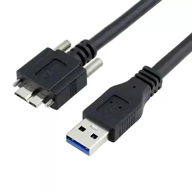 Alt view image 4 of 4 - WISDUM 3M USB to Micro USB Cable with Mount Panel Screw USB 3.0 A Type Cable Male to Micro USB 3.0 B Male Cable for Hard Disk Mobile Phone