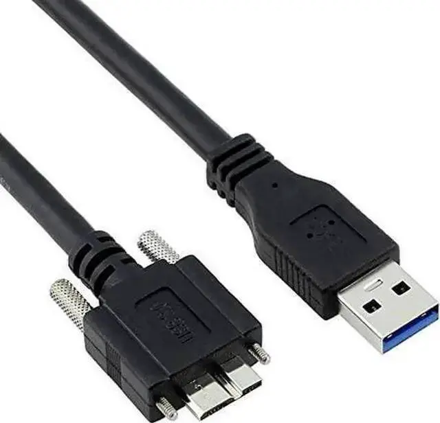 Main image of WISDUM 3M USB to Micro USB Cable with Mount Panel Screw USB 3.0 A Type Cable Male to Micro USB 3.0 B Male Cable for Hard Disk Mobile Phone