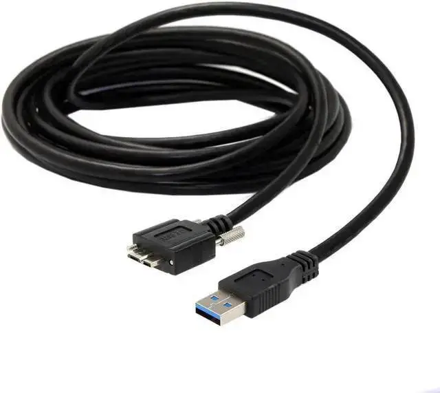 Alt view image 2 of 4 - WISDUM 3M USB to Micro USB Cable with Mount Panel Screw USB 3.0 A Type Cable Male to Micro USB 3.0 B Male Cable for Hard Disk Mobile Phone