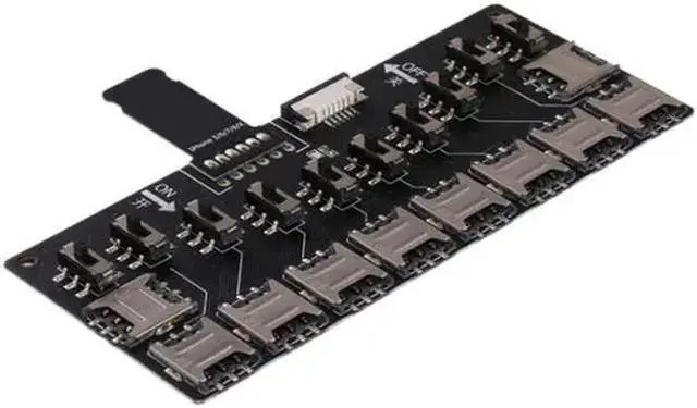 Main image of WISDUM 10-Slot SIM Card Adapter Multi-SIM Card Reader Mini SIM Nano with Independent Control Switch for iPhone5/6/7/8/X