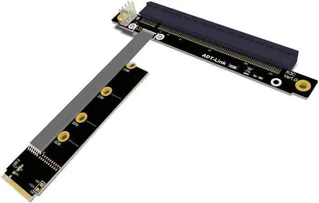 Alt view image 3 of 4 - Gadget WISDUM ADT-LINK M.2 NVMe to PCIe 16x Riser X11050ti 1060ti 1080ti RX580 Graphics Card Extender M2 x16 PCI-e for PC Mining Bitcoin BTC (60CM)