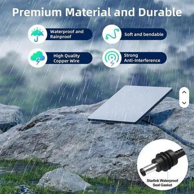 Alt view image 6 of 7 - USB Cable WISDUM Outdoor Waterproof Starlink Mini Cable DC-DC 3M for Accessories Replacement Power Cord
