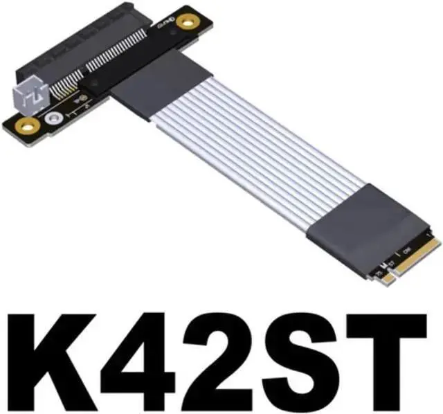 Alt view image 2 of 4 - Gadget WISDUM ADT-Link Pcie 4.0 M.2 NVMe to PCI Express x4 Extender Adapter Cable with Metal Shield for PCIe x4 SSD RAID, LAN, Capture Cards to M.2(Ultra SSD, M-Key) Extension (15cm, K42ST)
