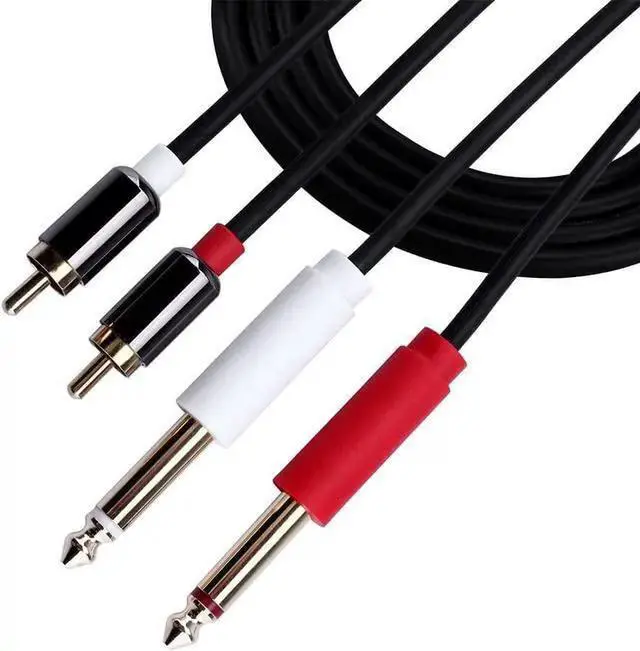 Alt view image 3 of 5 - Gadget WISDUM GHWL Dual 1/4 Inch to Dual RCA Audio Cable Male 6.35mm 1/4" Phono Mono to RCA Connector Wire Cord Plug Jack