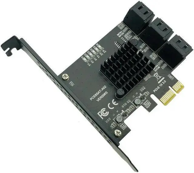 Alt view image 2 of 6 - WISDUM PCI express to 6 Ports SATA Controller SATA 3 III 3.0 6Gbps to PCI-e x1 Card Adapter PCIe SATA3 Expansion Card Riser For Windows
