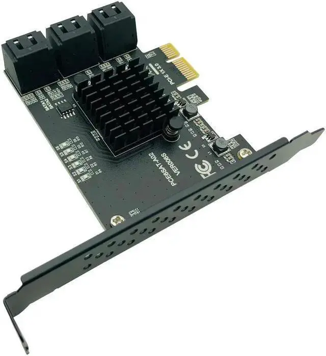 Alt view image 5 of 6 - WISDUM PCI express to 6 Ports SATA Controller SATA 3 III 3.0 6Gbps to PCI-e x1 Card Adapter PCIe SATA3 Expansion Card Riser For Windows