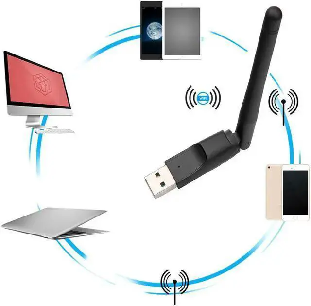 Alt view image 3 of 5 - Wireless Adapter WISDUM WIFI USB Adapter MT7601 150Mbps USB 2.0 WiFi Wireless Network Card 802.11 B/g/n LAN Adapter With Rotatable Antenna