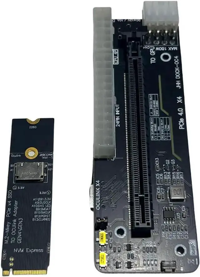 Alt view image 4 of 6 - WISDUM M.2 M-Key to PCIE 4.0X4 External Graphics Card Stand Bracket Compatible with Oculink/M.2 NVMe Laptop eGPU GDP Handhelds (Dock-OC4)
