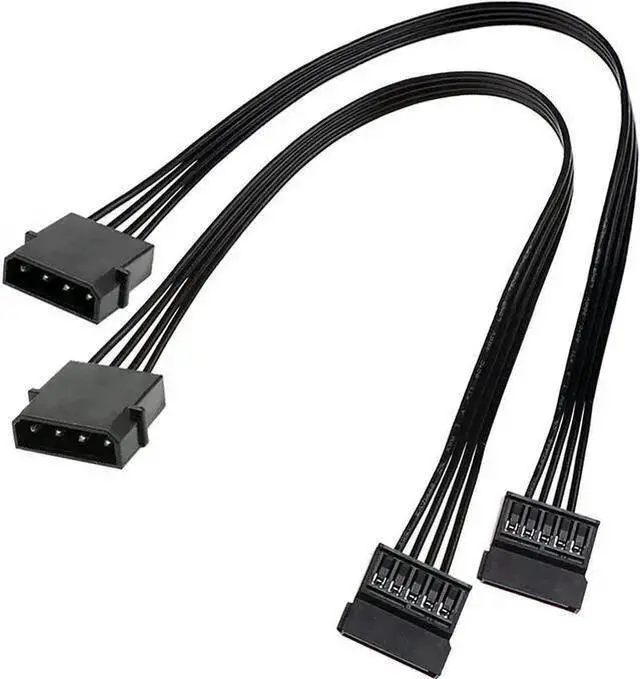 Main image of WISDUM FOR Molex IDE 4 Pin Male to 15 Pin Female SATA Power Converter Adapter Cable Hard Drive HDD SSD Power Extension Cable,2 Pack