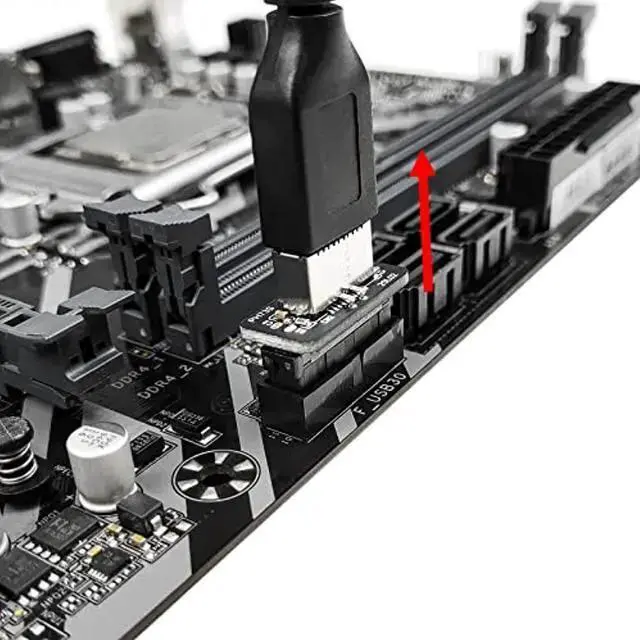 Alt view image 3 of 6 - USB Cable WISDUM Usb Front Panel Adapter, Vertical Usb C Header Adapter, Usb 3.1 Type-E Key-A To Usb 3.0 20Pin Header Converter For Type C Motherboard