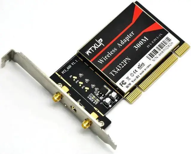 Alt view image 2 of 5 - Wireless Adapter WISDUM for BCM43224 802.11n 300Mbps Wireless Wi-Fi Card Desktop PCI WiFi Adapter Network Adapter for MAC/Windows 7/8/10