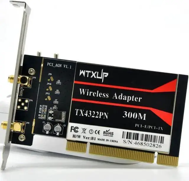 Alt view image 4 of 5 - Wireless Adapter WISDUM for BCM43224 802.11n 300Mbps Wireless Wi-Fi Card Desktop PCI WiFi Adapter Network Adapter for MAC/Windows 7/8/10
