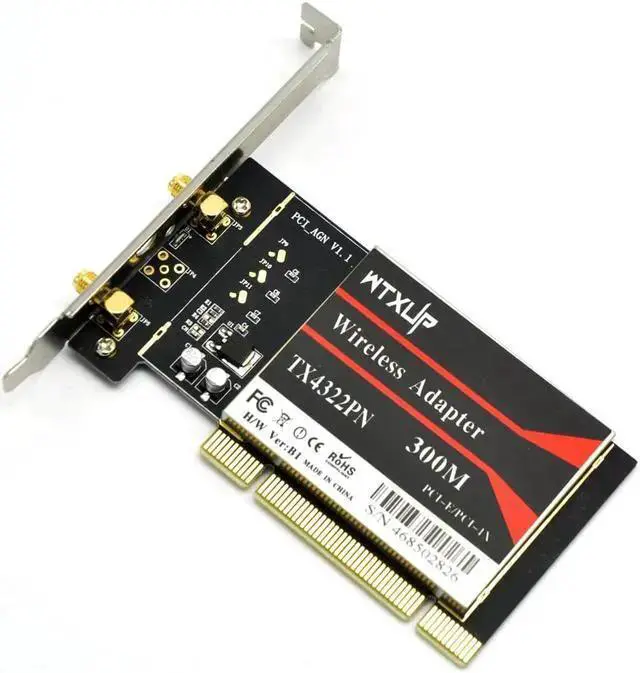 Alt view image 3 of 5 - Wireless Adapter WISDUM for BCM43224 802.11n 300Mbps Wireless Wi-Fi Card Desktop PCI WiFi Adapter Network Adapter for MAC/Windows 7/8/10