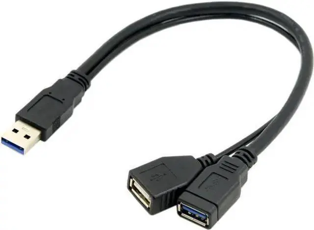 Main image of USB Cable WISDUM USB 3.0 Splitter Y Cable USB 1 Male to 2 Female Extra Power Data Extension Cable for 2.5" Mobile Hard Disk