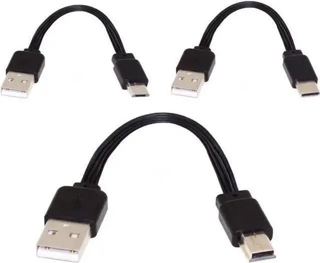 Main image of USB Cable WISDUM USB 2.0 Type-A Male to Mini Micro USB Type-C Male Data Flat Slim FPC Cable for FPV & Disk & Phone 13cm 3Pcs/Set