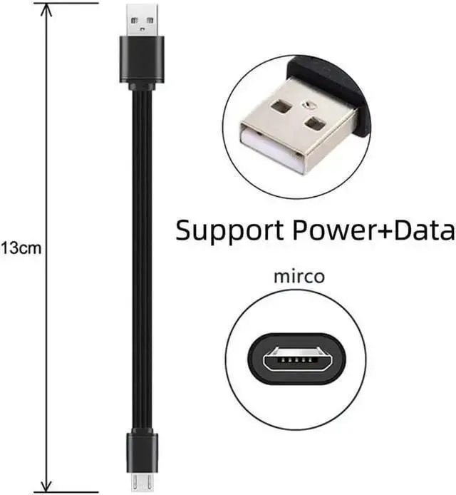 Alt view image 5 of 7 - USB Cable WISDUM USB 2.0 Type-A Male to Mini Micro USB Type-C Male Data Flat Slim FPC Cable for FPV & Disk & Phone 13cm 3Pcs/Set
