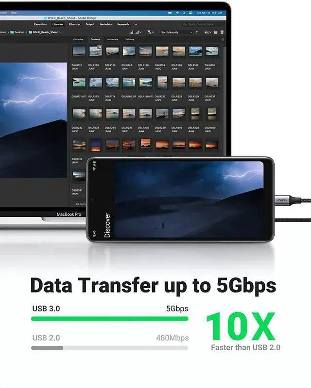 Alt view image 3 of 7 - USB Cable WISDUM USB C Cable 3.0 Fast Charging - USB A to USB C Cable 5Gbps Fast Data Transfer Nylon Braided Type C Charger Cord Compatible with Galaxy S21 S20 Note 20 V30 G6 Mini 6 Switch 3FT