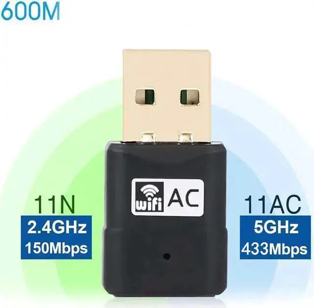 Alt view image 5 of 6 - Wireless Adapter WISDUM 600M Mini 2.4G/5.8G Wireless Wifi Receiver AP Transmitter Dual Frequency USB Wireless Network Card