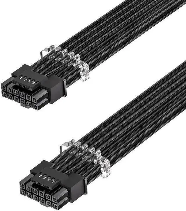 Main image of WISDUM PCIe 5.1 16Pin GPU Power Cable - 70cm 12V-2x6 PSU Sleeved Cable 600W Male to Male 12VHPWR for Geforce RTX 5090 5080 5070ti 3090Ti 4070 Ti 4080 4090 5070 to ATX 3.1 Modular PSU (Black)