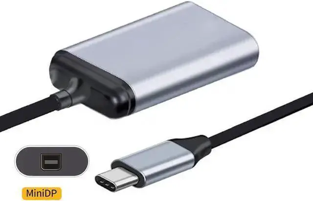 Alt view image 2 of 6 - USB Cable WISDUM 4K 2K 60hz USB-C Type C Male to Mini DP Displayport Female Cable Adapter for Tablet & Phone & Laptop