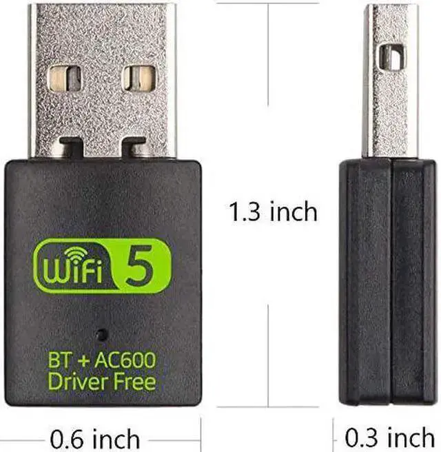Alt view image 7 of 7 - Wireless Adapter WISDUM USB WiFi Bluetooth Adapter 600Mbps Dual Band 2.4/5Ghz Wireless Network External Receiver Mini WiFi Dongle for PC/Laptop/Desktop