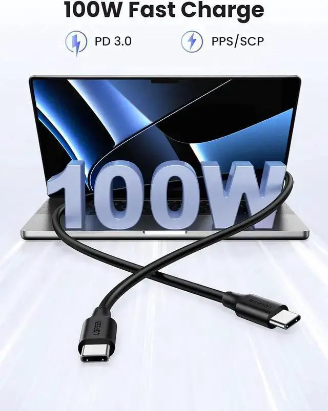Alt view image 2 of 7 - USB Cable WISDUM USB C to USB C Cable 3-Pack 6.6FT , 100W Fast Charge USB C Cable Compatible with 15/15 Plus/15 Pro/15 Pro Max, Pro 2022, Pro 2022, Galaxy S24/S23 Ultra, Pixel, Switch