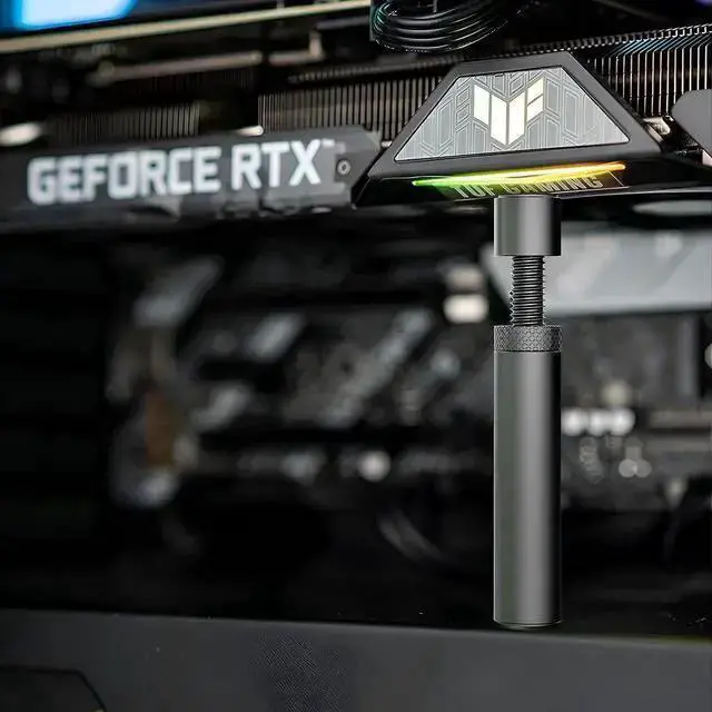 Alt view image 6 of 6 - WISDUM Graphics Card GPU Support Bracket, Adjustable Height GPU Sag Stand Bracket with Magnet and Non-Slip Sheet, GPU Holder for Prevent Universal VGA Graphics Card Sag - 2.8-4.7"- L - White Black
