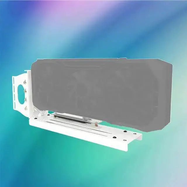 Main image of WISDUM Vertical Graphics Card Holder Bracket Multiple Slots Adjustable Support with GPU Mount Video Card VGA Support Kit (White,2-Holes) with PCIe 4.0 x16 Riser Cable 90 Degree, High Speed cable 20cm