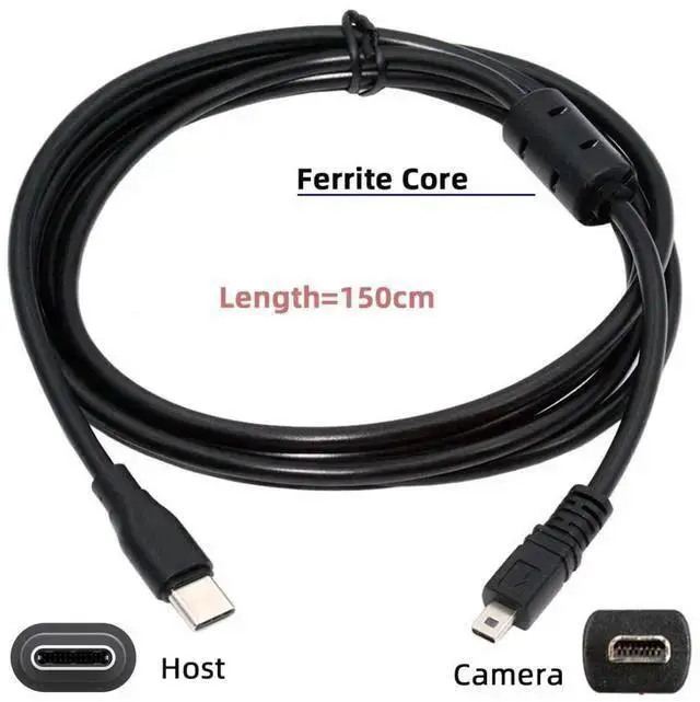Alt view image 6 of 7 - USB Cable WISDUM Nikon UC-E6 USB Cabl, USB C to Mini 8Pin Charging Data Transfer Cable for COOLPIX D5200 D3200 D7200 S2500 S2600 4.92FT/1.5M