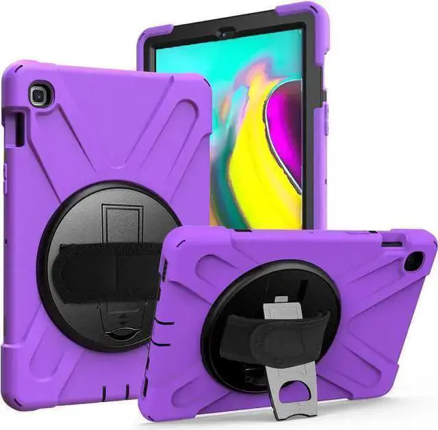 Main image of WISDUM Galaxy Tab S5e 10.5 Case 2019 T720 T725, Shockproof Heavy Duty Full Body tab-s5e Case, Stand, Shoulderstrap Sling, Rugged Case for Galaxy Tab S5E 10.5" SM-T720 SM-T725 (Shield Purple)