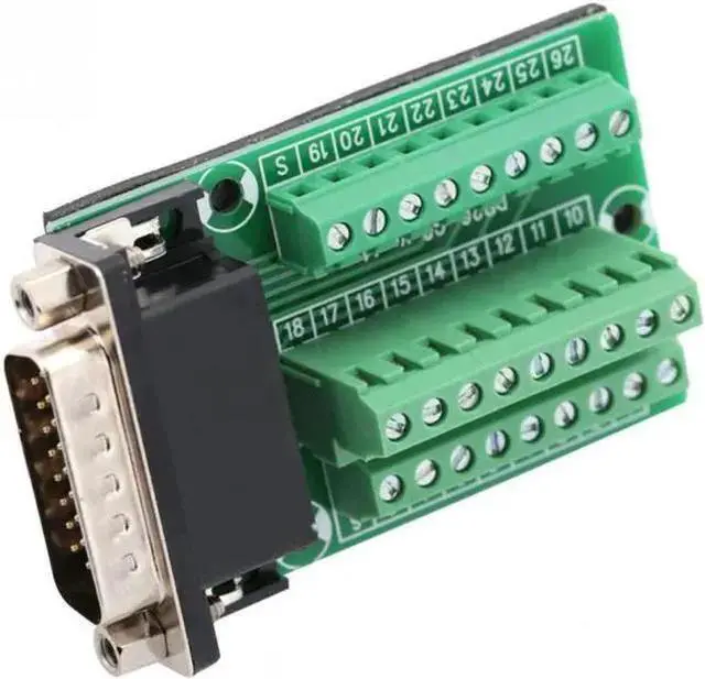 Alt view image 3 of 3 - WISDUM DB26 DB26-G2-01 Male Adapter to PCB Terminal Signals Module Breakout Board Connector