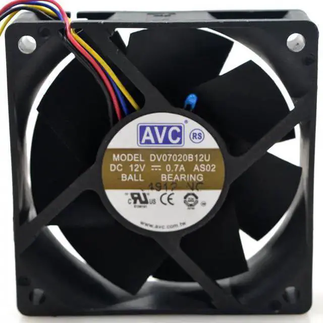 Main image of WISDUM For AVC DV07020B12U 7020 70mm 7cm DC 12V 0.7A dual ball bearing fan server inverter cooling fan