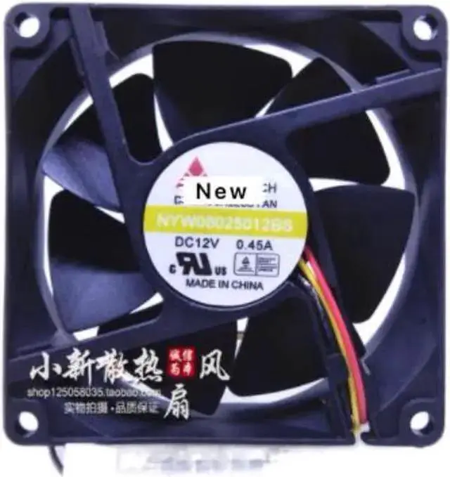 Main image of WISDUM For Y.S TECH NYW08025012BS DC 12V 0.45A 80x80x25mm 2-wire Server Cooling Fan