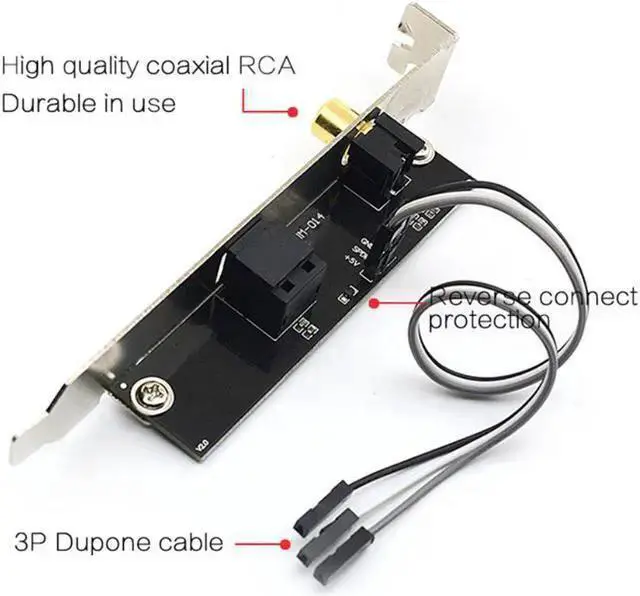 Alt view image 3 of 3 - WISDUM 24BIT192KHz SPDIF Daughter Card Optical Fiber Coaxial Digital Sound Card Baffle DAC DTS Decoder for General Motherboard