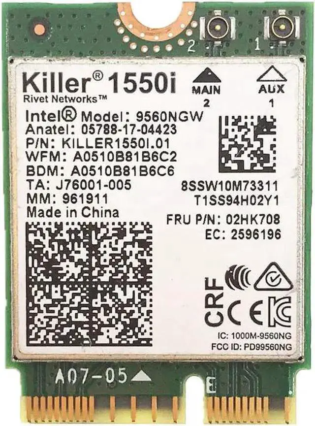 Main image of WISDUM Killer 1550i AC Dual Band 1.73Gbps Wireless 9560NGW NGFF CNVI Wifi Card 9560AC 802.11ac Support Bluetooth 5.0 for Windows 10