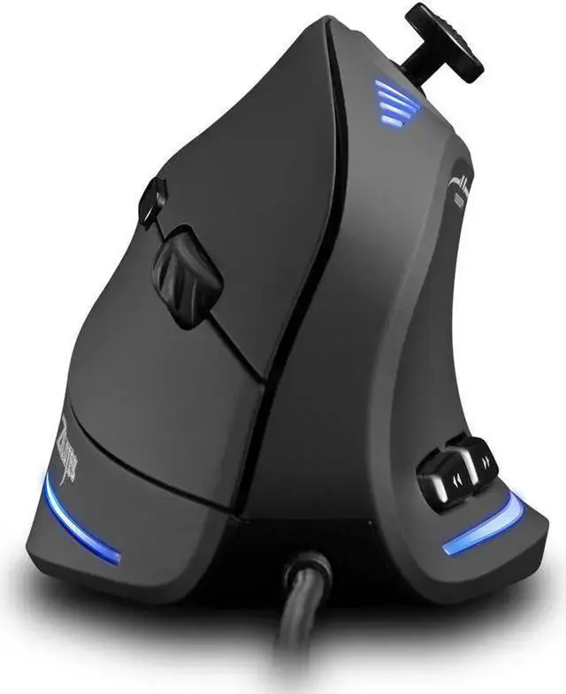 Alt view image 2 of 3 - Gadget WISDUM Zelotes C-18 Vertical Wired Gaming Mouse 11 Programmable Buttons Adjustable 10000DPI Laser Engine RGB Light Belt 128KB
