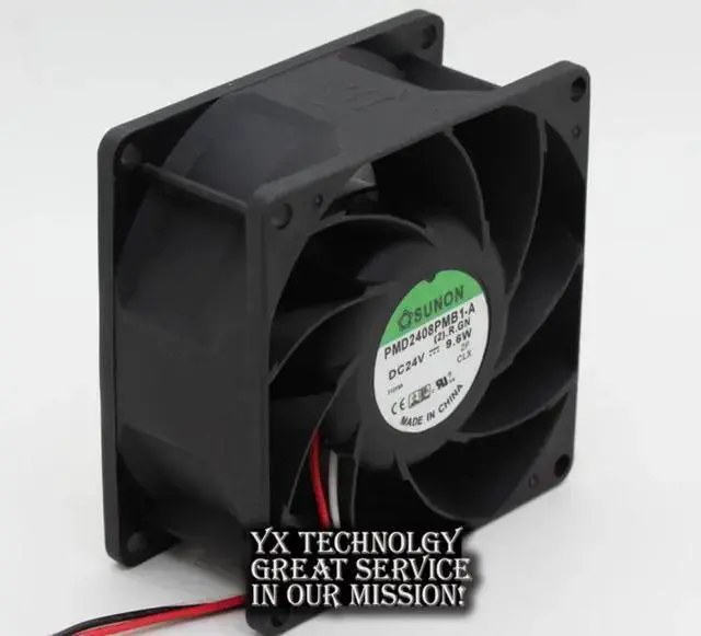 Alt view image 2 of 3 - Gadget WISDUM For SUNON 80*80*38mm 3-wire PMD2408PMB1-A (2).GN 80mm 8038 24V 9.6W cooling fan