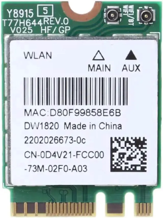 Alt view image 3 of 5 - Gadget WISDUM Tarjeta WiFi inalámbrica para 1820, DW1820, WLAN, 802.11AC + BT, 4,1 M.2, D4V21