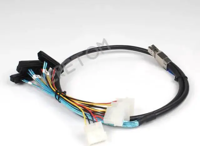 Main image of Gadget WISDUM Mini SAS HD (SFF-8644) to 4xSAS 29 Pin Female(SFF-8482) Mini-sas 8644 to 4 8482 With 4 Pin Power Cable 1M /100CM