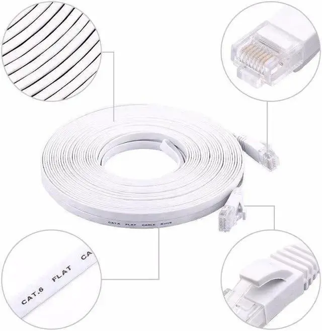 Alt view image 3 of 4 - Gadget WISDUM 6PacK Flat Internet Network Cable Cat6 Computer Cable short Cat6 Ethernet Patch Lan Cable With Snagless Rj45 Connectors 1 Feet