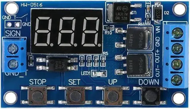 Alt view image 4 of 5 - Gadget WISDUM DC 5V-36V Dual MOS Control Cycle Trigger Timer Delay Relay Module Switch LED Quiescent Current 20mA Operating Current 50mA
