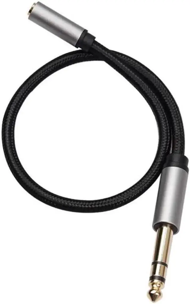 Alt view image 3 of 3 - Gadget WISDUM 3.5mm Female To 6.35mm Male Braided Cable TRS 1/8 Jack To 1/4 Plug Adapter Support Drop