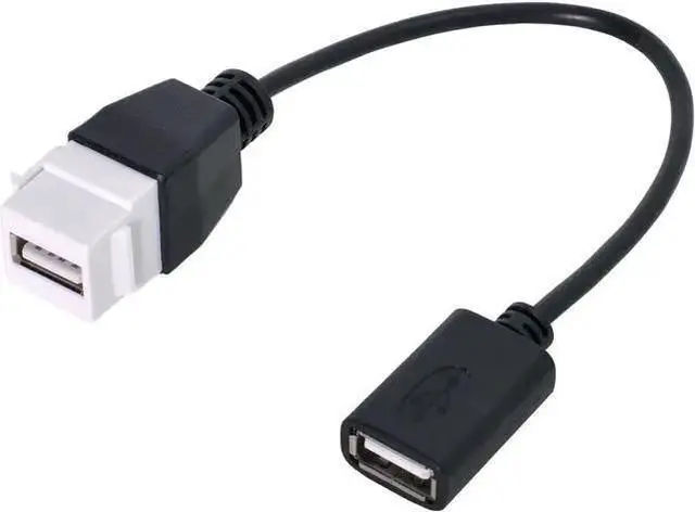 Alt view image 2 of 5 - Gadget WISDUM CY USB 2.0 Female to Female Extension Exteder Coupler Cable with Keystone Panel Mount Holes 20cm