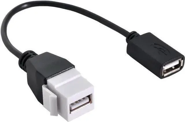 Alt view image 5 of 5 - Gadget WISDUM CY USB 2.0 Female to Female Extension Exteder Coupler Cable with Keystone Panel Mount Holes 20cm