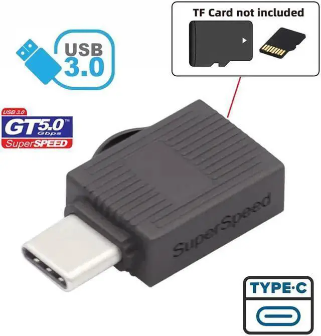 Alt view image 2 of 3 - Gadget WISDUM 5Gbps USB 3.0 Type C USB-C to Micro SD SDXC TF Card Reader Adapter for Laptop Tablet Phone