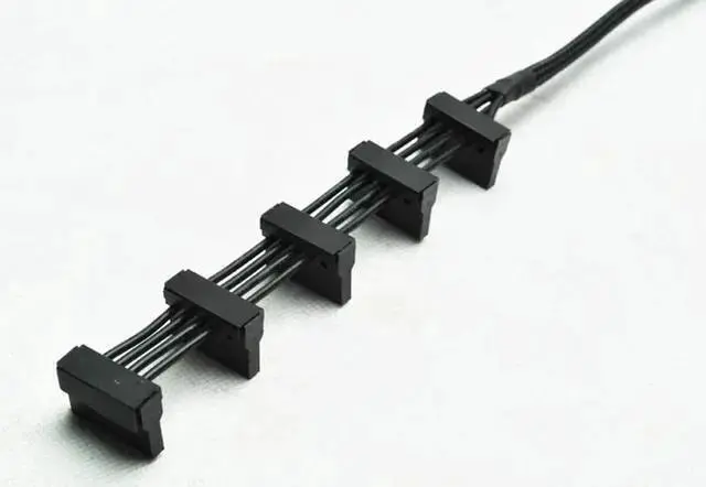 Alt view image 2 of 4 - Gadget WISDUM High Quality 1 Pcs Practical Durable PC Server 4 pins IDE Molex 1 to 5 SATA Power Cable Adapter Splitter Cables 18AWG Black 40cm