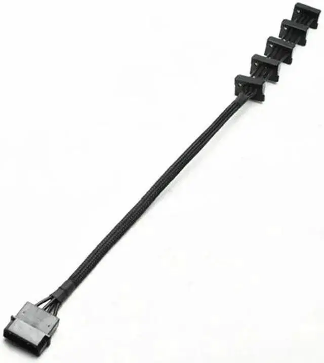 Alt view image 4 of 4 - Gadget WISDUM High Quality 1 Pcs Practical Durable PC Server 4 pins IDE Molex 1 to 5 SATA Power Cable Adapter Splitter Cables 18AWG Black 40cm