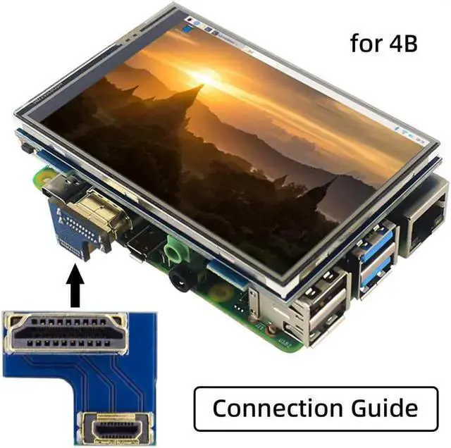Alt view image 2 of 2 - Gadget WISDUM HDMI to Micro HDMI Type A for Raspberry PI 3B/3B+/4B Opposite U Shape Back Angled Type-D Male Connector Socket