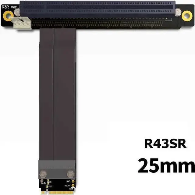 Alt view image 2 of 7 - Gadget WISDUM ADT-Link M.2 NGFF NVMe Key M Extender Cable to PCIE x16 Graphics Card Riser Adapter 16x PCI-e PCI-Express for M2 2230 2242 2260 2280 (50cm)